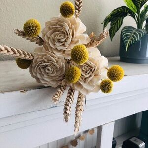 Cream and Yellow faux Floral Arrangement